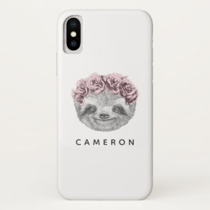 Capa Para iPhone Da Case-Mate Adicione seu nome   Retrato Da Verruga Floral De L
