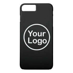 Capa iPhone 8 Plus/7 Plus Adicione seu próprio logotipo Fundo Negro