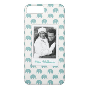 Capa iPhone 8 Plus/7 Plus Adicione seu teste padrão bonito do elefante da