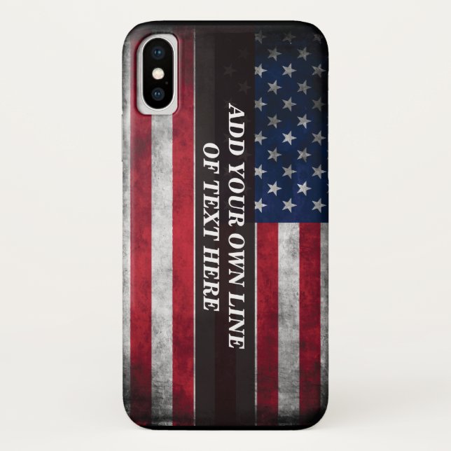 Capa Para iPhone, Case-Mate Adicione seu texto ao sinalizador americano (Verso)