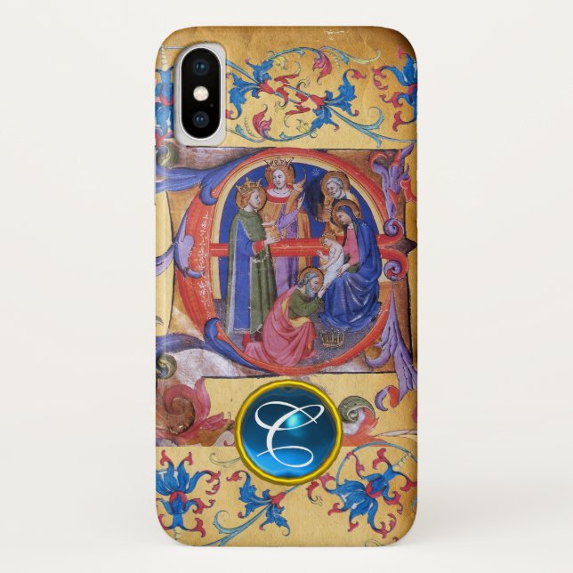 CAPA PARA iPhone, Case-Mate  ADORAÇÃO DO MONOGRAMA DE PARCHIMENTO DE NATAL MAGI (Verso)