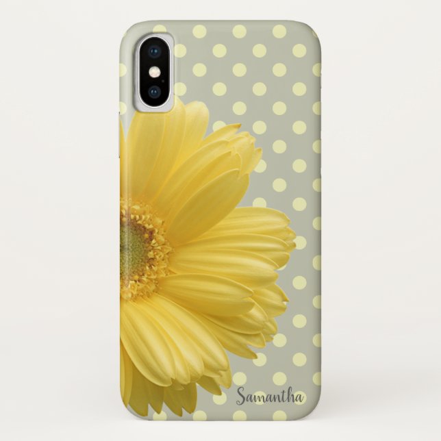 Capa Para iPhone, Case-Mate Adorável Daisy,Flor,Pontinhos - Personalizado (Verso)