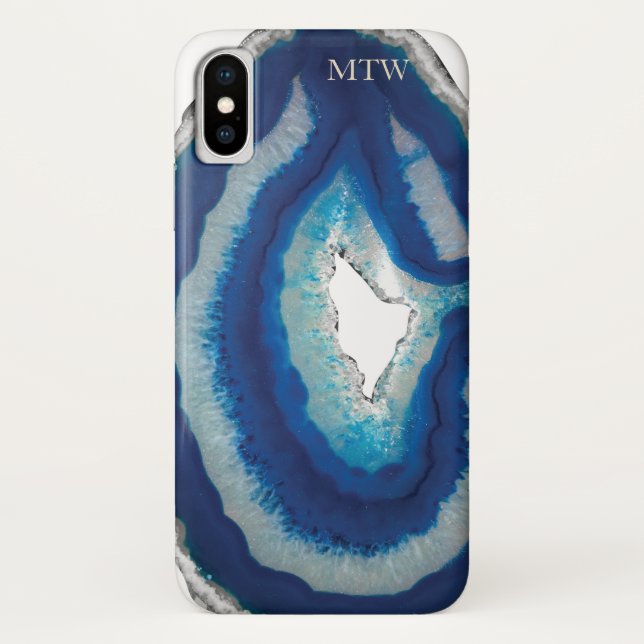 Capa Para iPhone, Case-Mate Agat azul (Verso)
