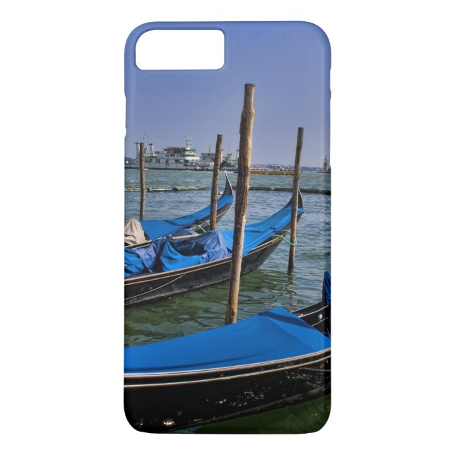 Capa Para iPhone, Case-Mate água do Grande Canal com barcos gondalo alinhados (Verso)