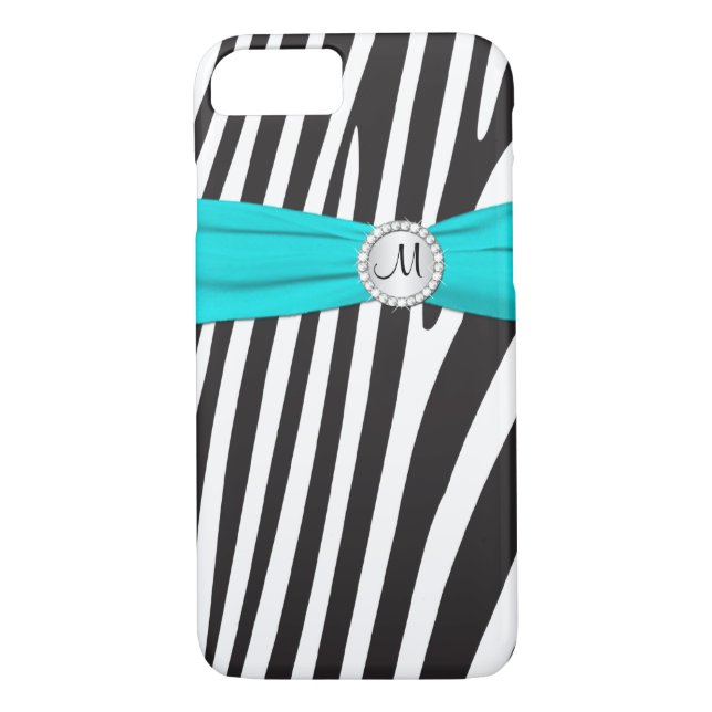 Capa Para iPhone, Case-Mate Água Monograma, Zebra Negra, Branca Strike (Verso)