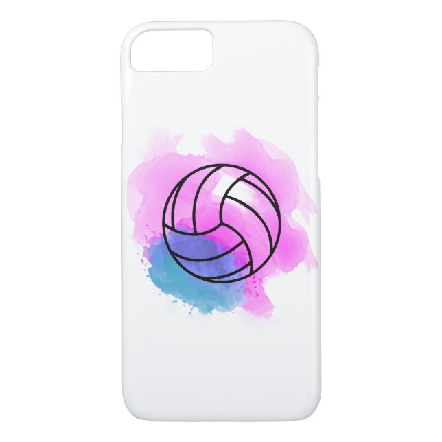 Capa Para iPhone, Case-Mate Aguarela do voleibol (Verso)