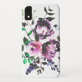 Capa Para iPhone Da Case-Mate Aguarela roxa bonito do vintage floral