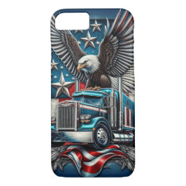 Capa iPhone 8/ 7 Águia Americana e Caminhão, Design Bold e Patrióti
