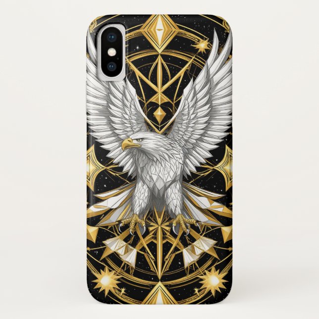 Capa Para iPhone, Case-Mate Águia Ornamental Prata (Verso)