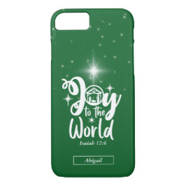 Capa iPhone 8/ 7 Alegria Natal ao Mundo Verde e Branco