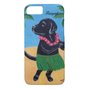 Capa iPhone 8/ 7 Aloha caixa preta personalizada de Labrador