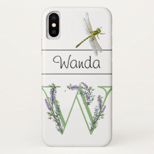 Capa Para iPhone Da Case-Mate Alphabet - Letra W Lavanda Eucalyptus Dragonfly
