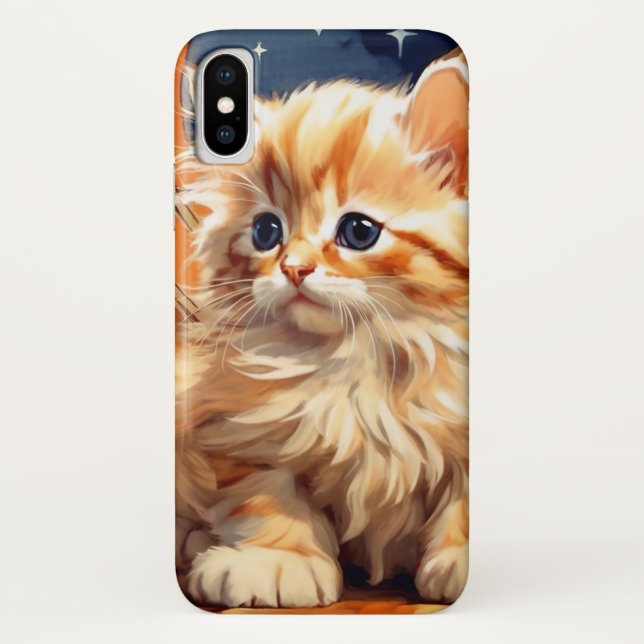 Capa Para iPhone, Case-Mate Alphonse Mucha Art Nouveau Orange Cat (Verso)