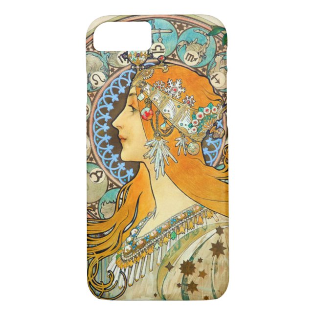 Capa Para iPhone, Case-Mate Alphonse Mucha Art Nouveau Zodiac (Verso)