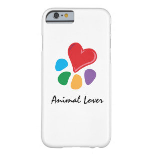 Capa Barely There Para iPhone 6 Amante de os animais_Heart-Paw_Love Seus Pets