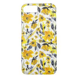 Capa iPhone 8/ 7 Amarelo e Cinza Aquarela