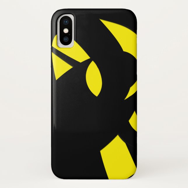 Capa Para iPhone, Case-Mate Amarelo Moderno Contemporâneo / Preto (Verso)