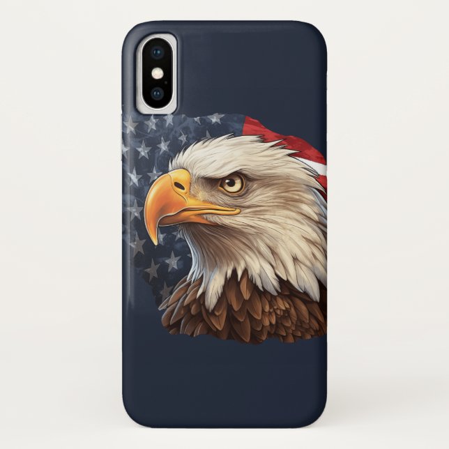 Capa Para iPhone, Case-Mate American Flag Bald Eagle (Verso)