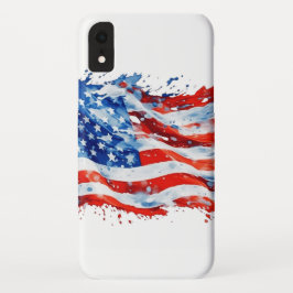 Capa Para iPhone Da Case-Mate American Flag USA Watercolor 4 de julho