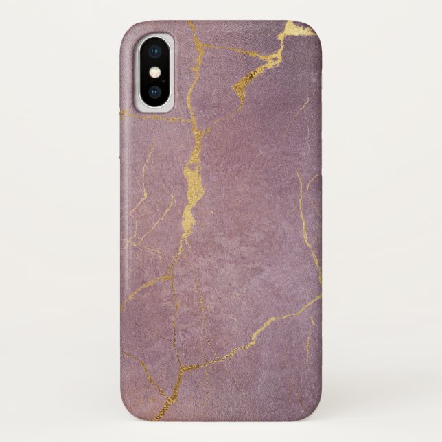 Capa Para iPhone, Case-Mate Ametist roxo com iPhone/iPad Dourado Marbl (Verso)