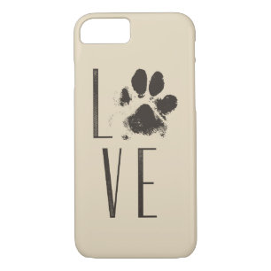 Capa Para iPhone Da Case-Mate Amor com Pet Paw Imprime Brown Grunge Tipografia