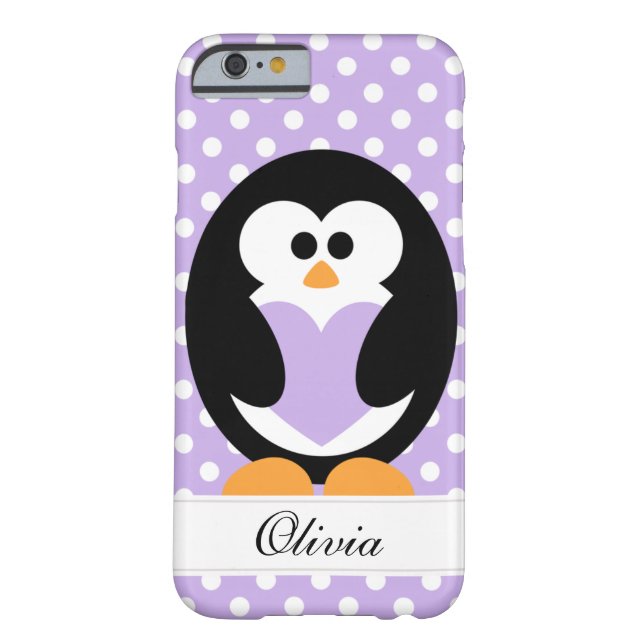 Capa Para iPhone, Case-Mate Amor roxo do pinguim (Verso)