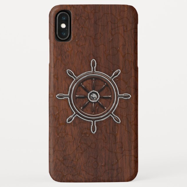 Capa Para iPhone, Case-Mate Anchor Náutico Molhado de Mahogany (Verso)