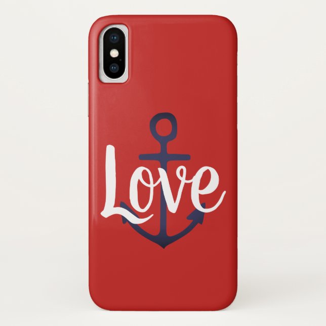 Capa Para iPhone, Case-Mate ANCHOR náutico + script LOVE | (Verso)