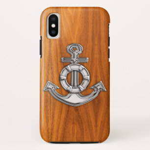 Capa Para iPhone Da Case-Mate Âncora de aço do Lifesaver no folheto de madeira