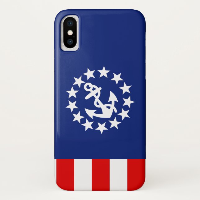 Capa Para iPhone, Case-Mate Ancoragem de bandeira iate náutica americana (Verso)
