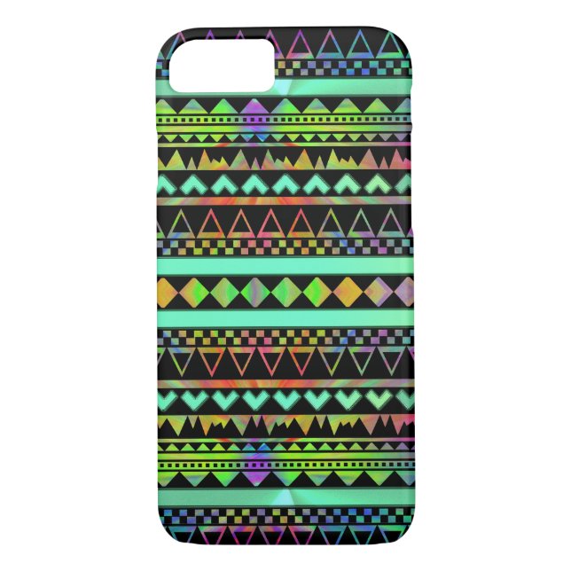 Capa Para iPhone, Case-Mate Andes Aztec Tribal Native Geométrico Tie Die Neon (Verso)