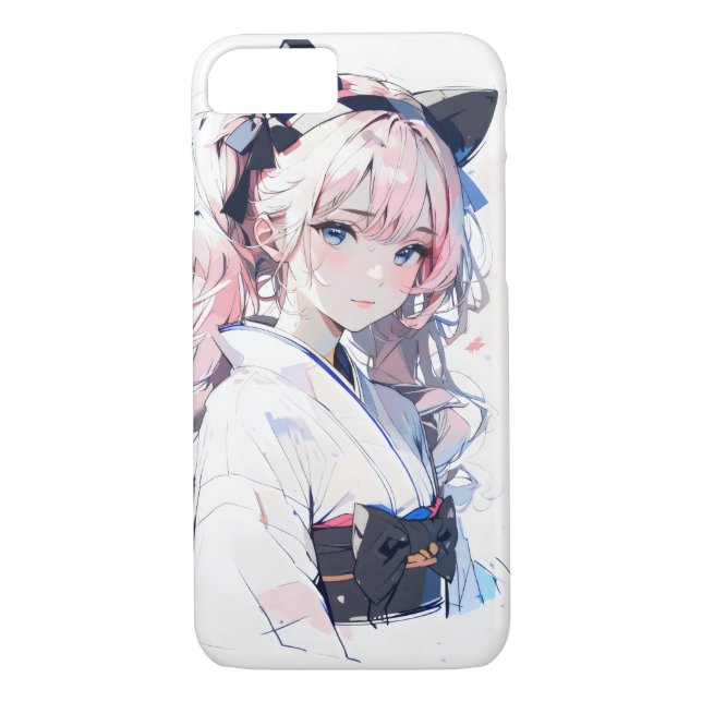 Capa Para iPhone, Case-Mate animadora com arco azul no cabelo (Verso)