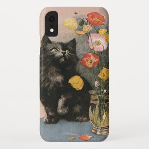 Capa Para iPhone XR Animais do vintage, gatinho bonito do Victorian e