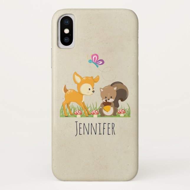 Capa Para iPhone, Case-Mate Animais Fofos da Floresta Ilustração Caprichosa de (Verso)