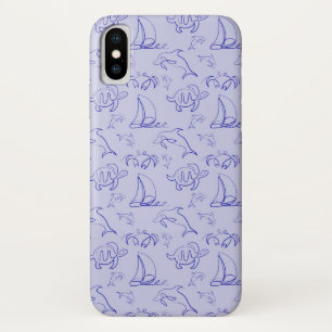 Capa Para iPhone Da Case-Mate Animais marinhos e padrão de desenho de uma linha