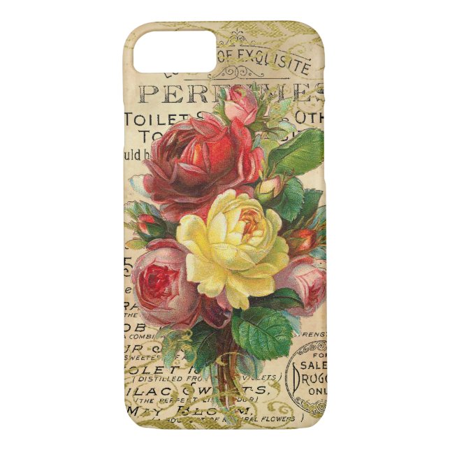 Capa Para iPhone, Case-Mate Antigos Rosas franceses (Verso)