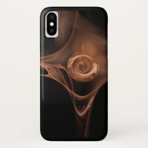 CAPA PARA iPhone X ANTIQUE BROWN FRACTAL ROSA