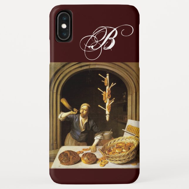 CAPA PARA iPhone, Case-Mate  ANTIQUE OVEN BAKER, MONOGRAMA DO COMPRO BKERY BREA (Verso)