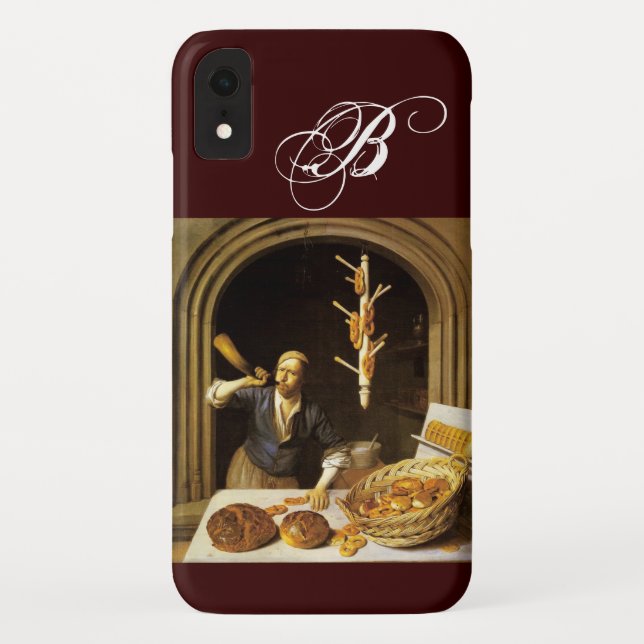 CAPA PARA iPhone, Case-Mate  ANTIQUE OVEN BAKER, MONOGRAMA DO COMPRO BKERY BREA (Verso)