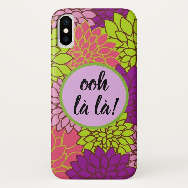 Capa Para iPhone, Case-Mate Apple/ Samsung Ooh la la! Monograma Floral Negrito (Verso)