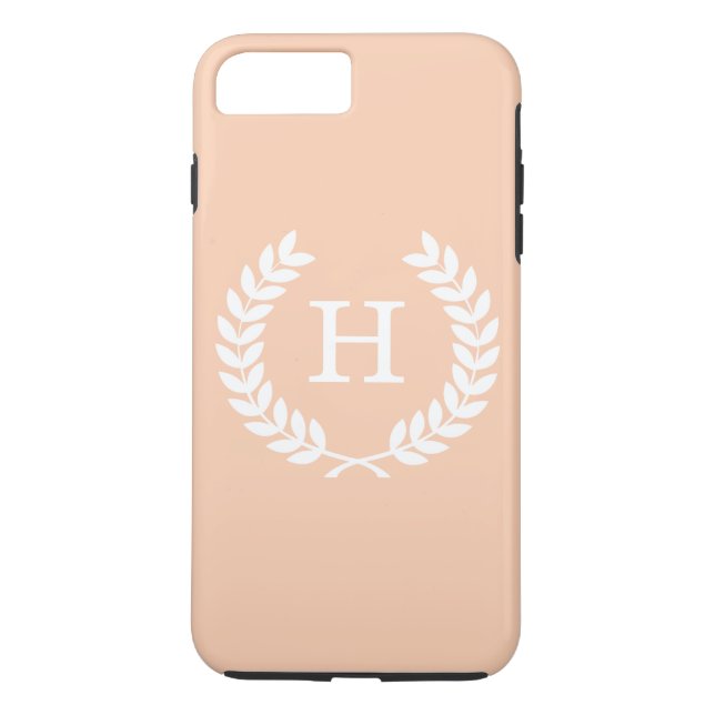 Capa Para iPhone, Case-Mate Apricot White Wheat Laurel Wreath Inicial Monogram (Verso)