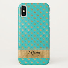 Capa Para iPhone Da Case-Mate Aqua, Dourado Crowns Case-Mate iPhone X Caso 2