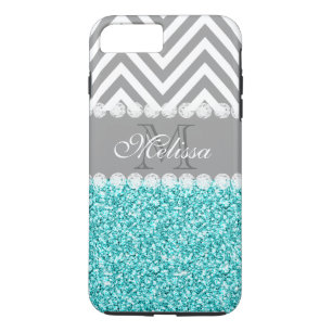 CAPA PARA iPhone DA Case-Mate AQUA GLITTER, CINZA CHEVRON, MONOGRAMMED