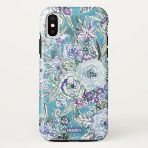 Capa Para iPhone Da Case-Mate Aqua violeta místico do MINDSET de MAUI floral