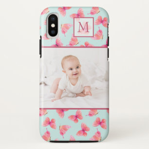 Capa Para iPhone Da Case-Mate Aqua Watercolor Butterfly Monograma Foto