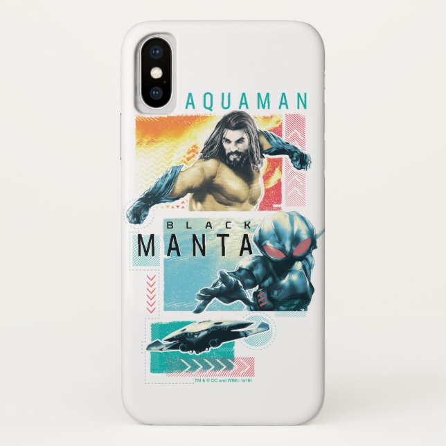 Capa Para iPhone, Case-Mate Aquaman | Aquaman modernista & gráfico preto do (Verso)