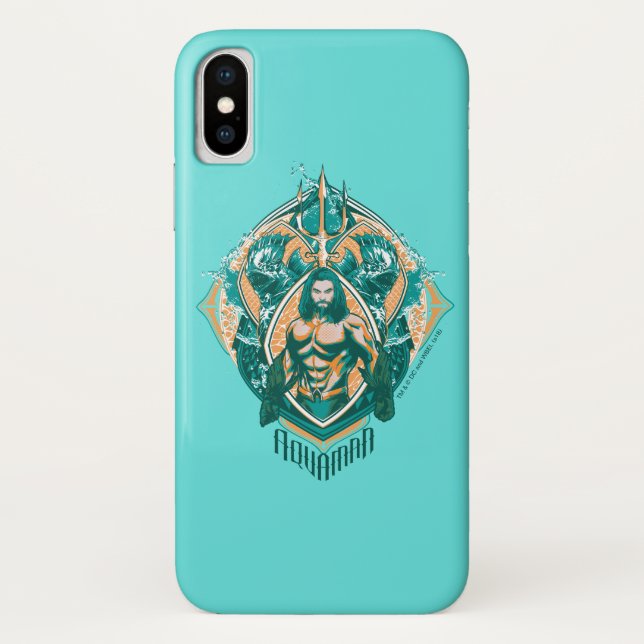 Capa Para iPhone, Case-Mate Aquaman | Gráfico Aquaman & Trenchers (Verso)