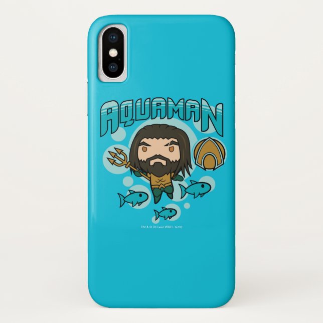 Capa Para iPhone, Case-Mate Aquaman | Gráfico submarino de Chibi Aquaman (Verso)