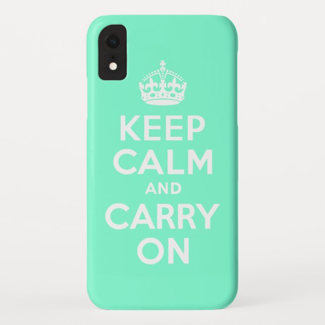 Capa Para iPhone, Case-Mate Aquamarine Fique Calmo e continue (Verso)