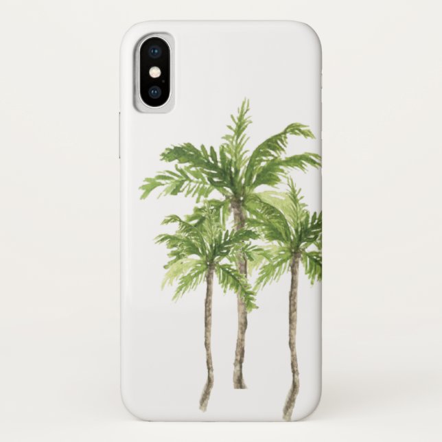 Capa Para iPhone, Case-Mate Aquarela de palmeiras tropicais (Verso)